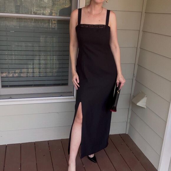 Vintage 1990s Y2K JR Nites Black Beaded Formal Prom Dress, Size 8 - Picture 16 of 16